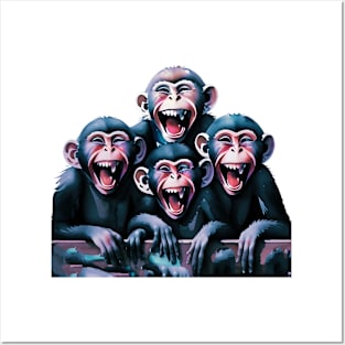 smiling monkeys Posters and Art